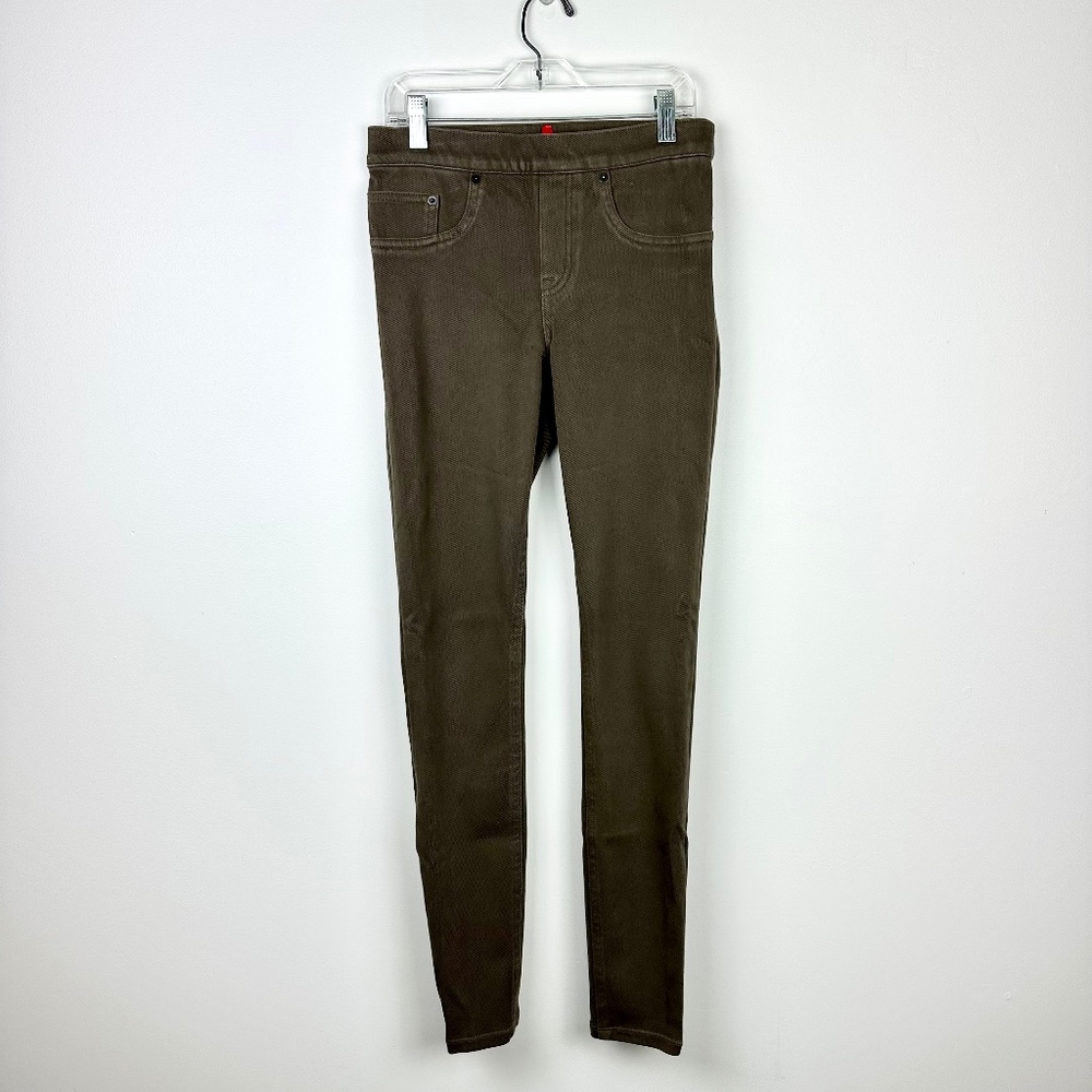 Spanx Pull On Pants Olive Stretch Skinny Tapered Jegging Size S